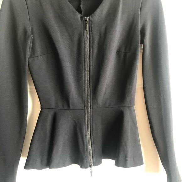 Armani Exchange peplum zip long sleeve top - Picture 3 of 8